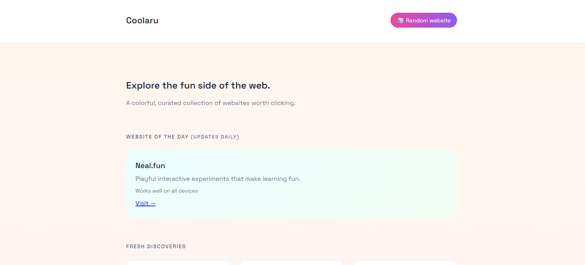 Coolaru a curated list of cool websites