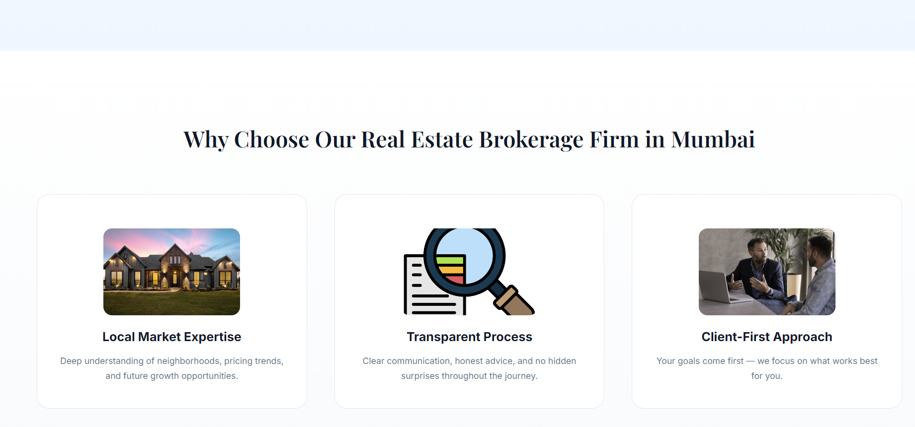 A Real Estate Brokerage firm website.